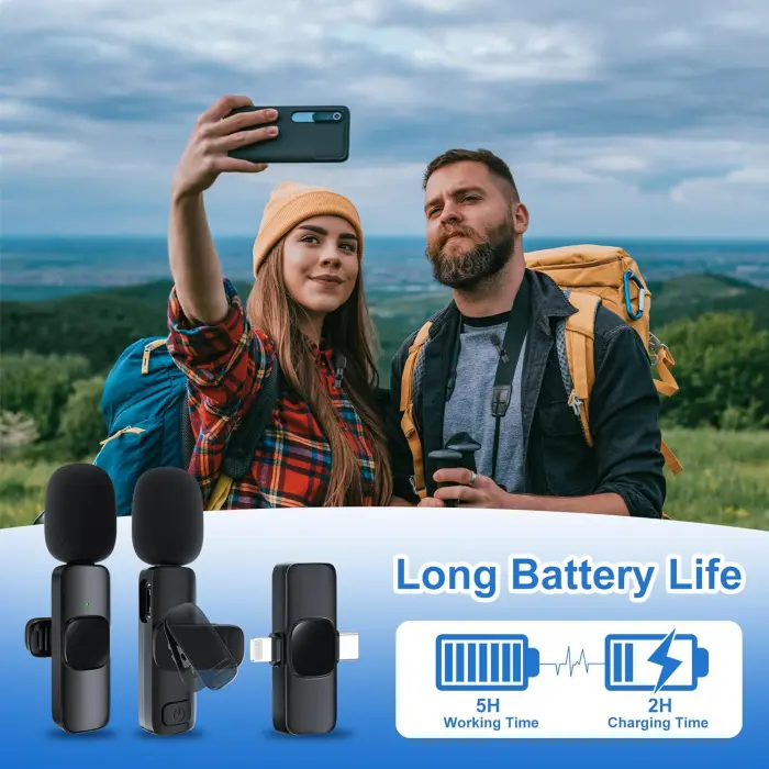 2 Pack Wireless Lavalier Microphone for iPhone/Android - Image 4