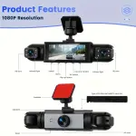 360° 1080P Dash Cam with Night Vision & Motion Detection - Image 2