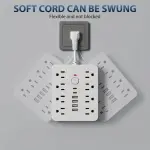 14-in-1 Heavy-Duty Surge Protector with 8 Outlets & USB Ports - Image 6