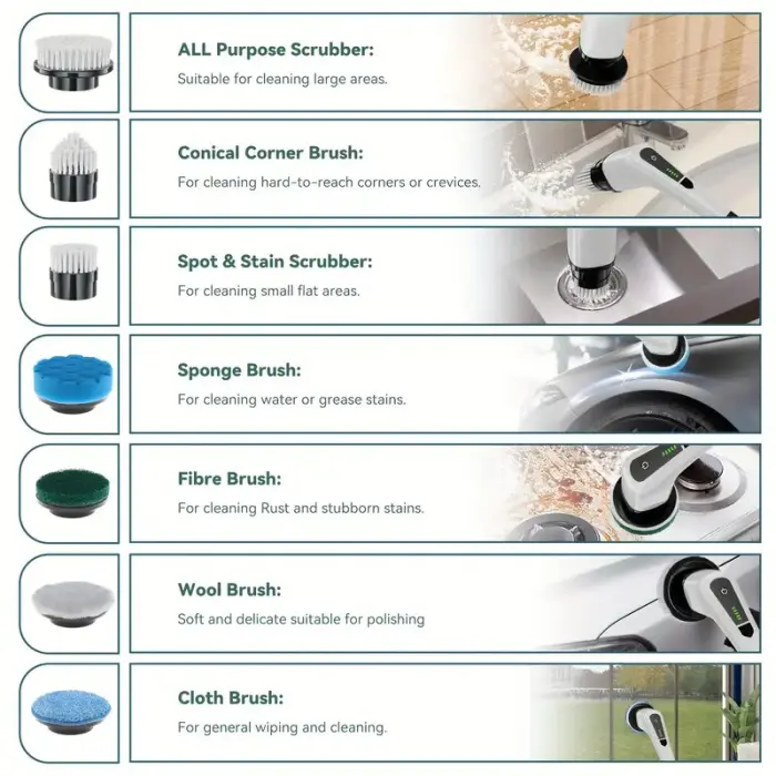 2025 Multifunctional 7-in-1 Electric Cleaning Brush with Long Handle - Image 7