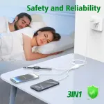 3-in-1 USB-C Apple Charging Cable | 6ft Fast Charger for iPhone 15/14/13, Apple Watch 9/8/Ultra2/SE & More | All-in-One Design