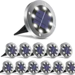 12 Pack Outdoor Solar Garden Lights - Waterproof Pathway Illumination
