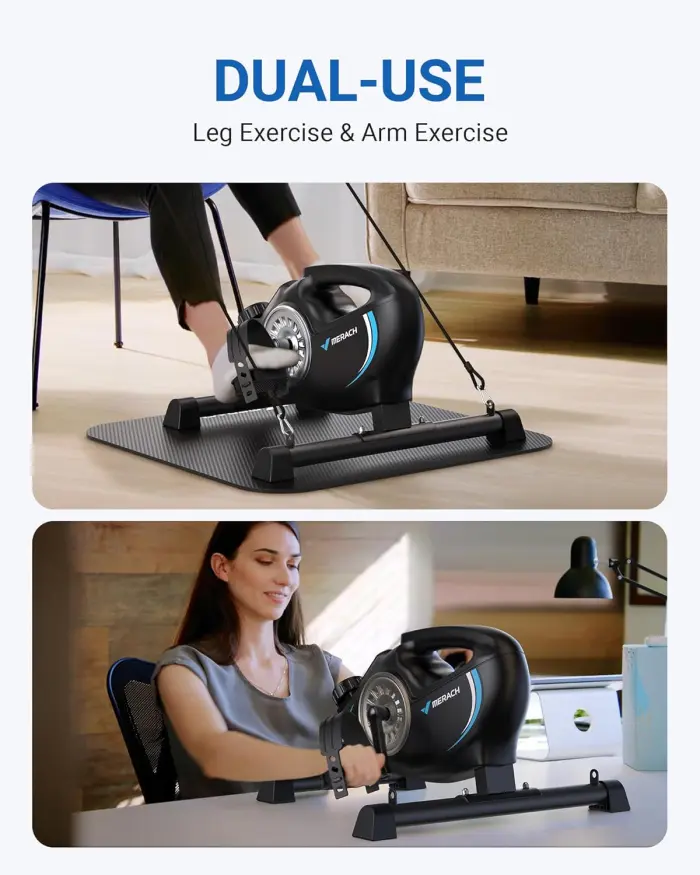 Quiet Magnetic Under Desk Bike Pedal Exerciser with App & Mat - Image 5