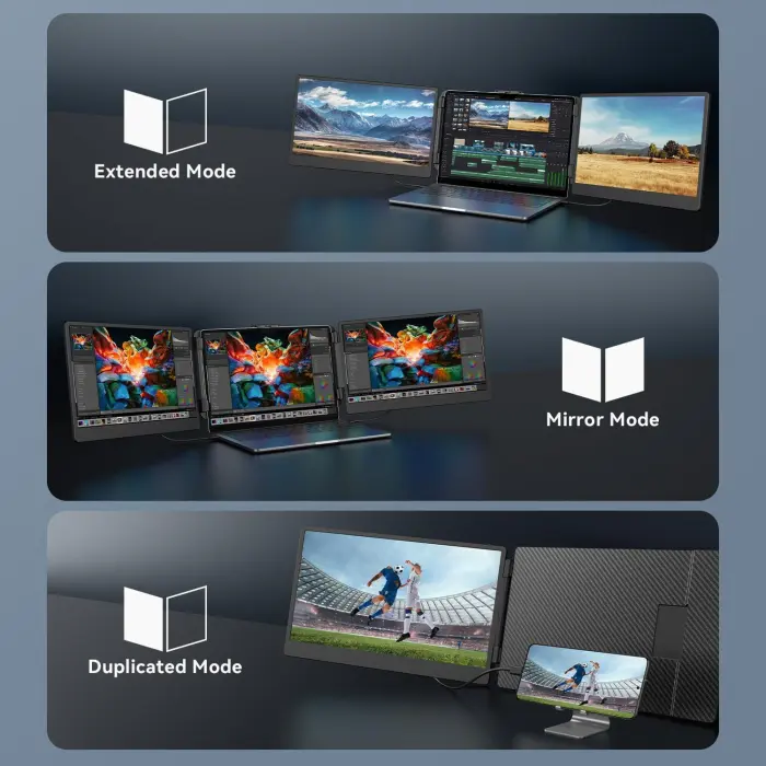 14” Triple Laptop Screen Extender for 13”-17.3” Laptops - Image 3