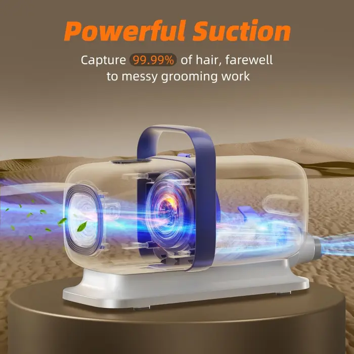 Dog Grooming Kit with Vacuum – 15000Pa Clipper & Low Noise Brush - Image 9