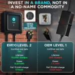 EVIQO Level 2 EV Charger, 40 Amp, Wi-Fi, 25' Cable, NEMA 14-50 - Image 9