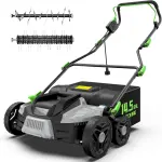 16-Inch 15.5A 2-in-1 Electric Dethatcher & Scarifier with 14.5G Bag
