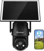 Jennov 4G LTE Solar Security Camera, 2K Night Vision, Wireless