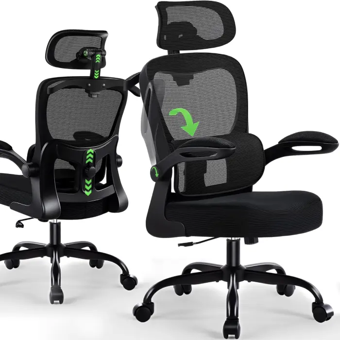 Ergonomic High Back Mesh Office Chair with Lumbar Support & Headrest - Image 1