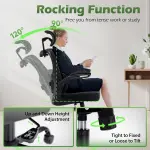 Ergonomic High Back Mesh Office Chair with Lumbar Support & Headrest - Image 8