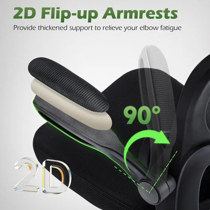 Ergonomic High Back Mesh Office Chair with Lumbar Support & Headrest - Image 9