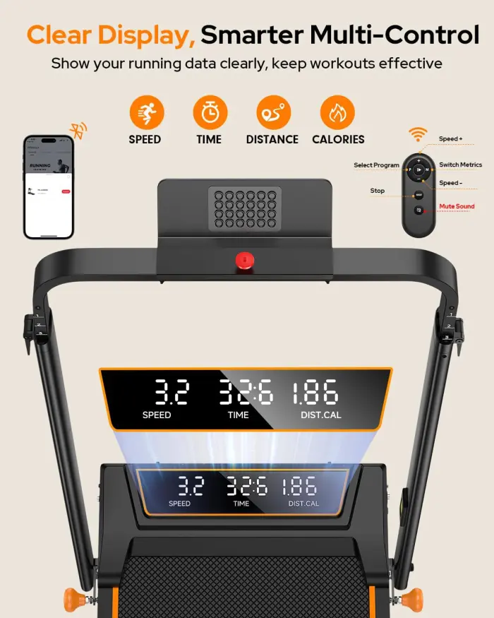 4-in-1 Folding Treadmill with 12% Incline & 350LBS Capacity - Image 7