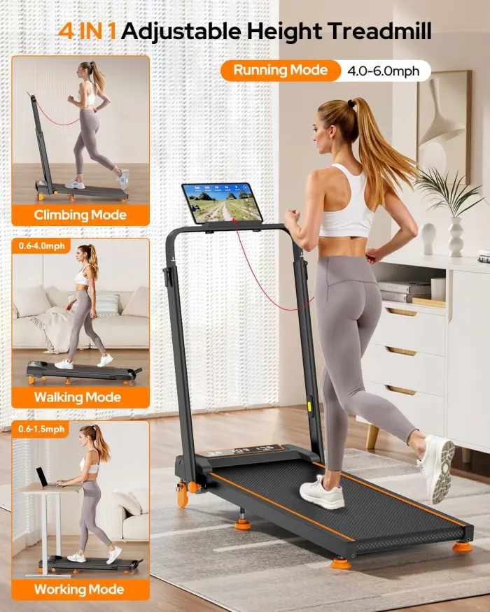 4-in-1 Folding Treadmill with 12% Incline & 350LBS Capacity - Image 8