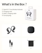 SHOKZ OpenFit 2 Open-Ear Headphones,True Wireless Bluetooth Earphones with Microphone,Earhook Earbuds with 48 Hours of Playtime,Fast Charging,IP55 Water-Resistant,with Carrying Bag,Black,Bluetooth5.4 - Image 2