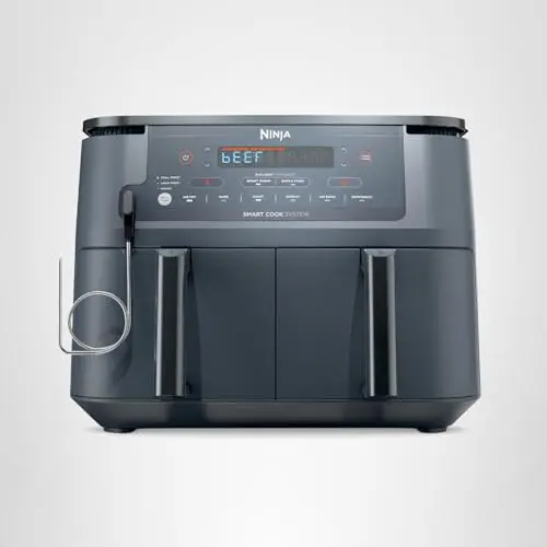 Ninja Air Fryer, Thermometer, Roast, Bake, Air Fry, Crisps, Broil, Reheats, Keep Warm, 10-in-1, Fries, Frozen Food, Veggies, and Meat, Quick Meals, Healthy Meals, Less Oil, 10 QT, GREY, DZ550​GY - Image 2