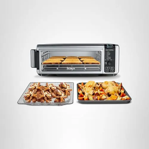 Ninja Digital Air Fry Countertop Oven, 8-in-1 Functionality, 1800W, Flip-Up Design, XL Capacity, Air Fry Basket, Wire Rack & Crumb Tray, Silver, SP101 - Image 2