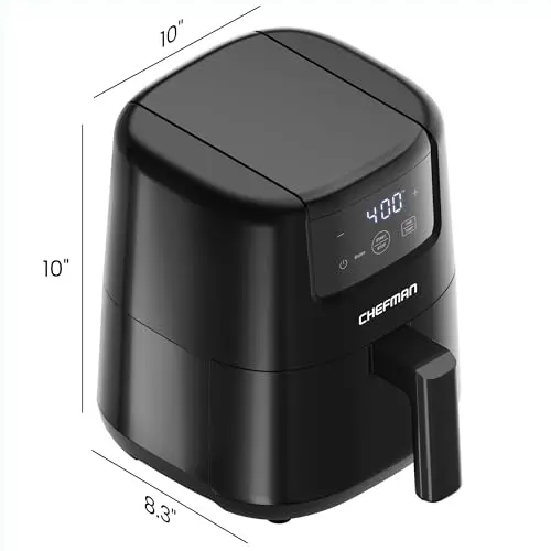 CHEFMAN 2 Qt Mini Air Fryer – Digital Space-Saving Compact Air Fryer with Nonstick and Dishwasher Safe Basket, Quick & Easy Meals in Minutes, Features Digital Timer and Shake Reminder – Black - Image 2