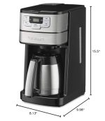 Cuisinart Automatic Grind & Brew 10-Cup Coffee Maker with Blade Grinder, Programmable Coffee Machine Glass Carafe with 1-4 Cup Setting, Brew Pause, Grind-Off Option, DGB-450NAS, Black/Stainless Steel - Image 2