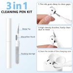 Lerobo for Airpods 4 Case Cover with Cleaner Kit, Cute Flower Engraved Silicone Protective Case Cover with Keychain Compatible with Apple Airpods 4 Case 2024 for Women and Girls, Pink - Image 7