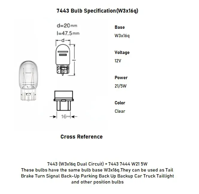 Kadiby 12 Pack 7443 Bulb 7444 T20 W21/5W 7443LL Brake/Tail Light Bulbs/Turn Signal Long Life Daytime Running Lamp(DRL) for RAV4 CR-V Civic Pilot Camry Silverado 4Runner Altima Corolla and others - Image 9