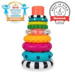 Sassy Stacks of Circles Stacking Ring STEM Learning Toy, Age 6+ Months, Multi, 9 Piece Set - Image 8