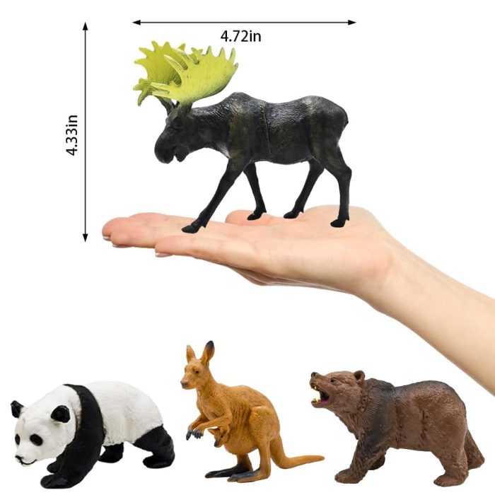 BOLZRA Safari Animals Figures Toys, Realistic Wild Zoo Animal Figurines, Plastic African Jungle Animals Playset for Kids Toddlers, 21Pcs Birthday Gifts Christmas Stocking Stuffers - Image 5