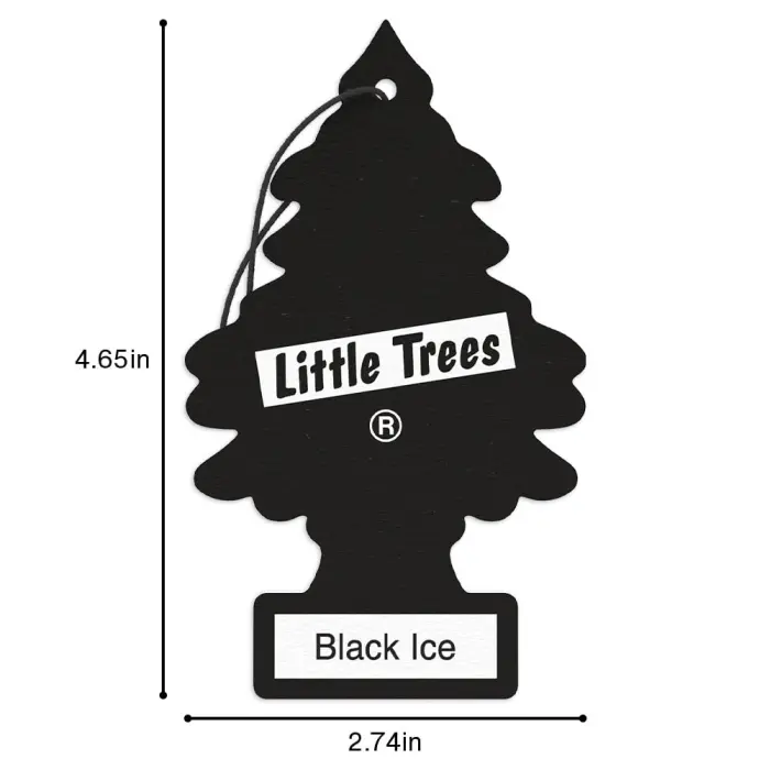 LITTLE TREES Car Air Freshener | Hanging Tree Provides Long Lasting Scent for Auto and Home | Black Ice, 24 Air Fresheners - Image 4