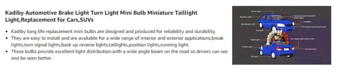 Kadiby 12 Pack 7443 Bulb 7444 T20 W21/5W 7443LL Brake/Tail Light Bulbs/Turn Signal Long Life Daytime Running Lamp(DRL) for RAV4 CR-V Civic Pilot Camry Silverado 4Runner Altima Corolla and others - Image 5