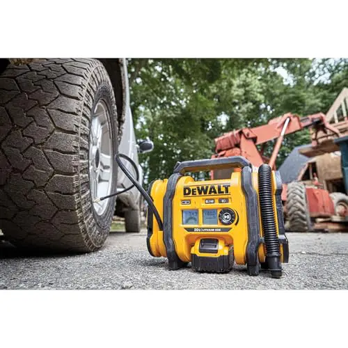 DEWALT Tire Inflator Portable Air Compressor 20V MAX, Car Air Pump with Automatic Shut Off, LED Light, Tool Only (DCC020IB) - Image 3