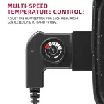 AORAN Electric Frying Pan with Lid, Multifunctional Electric Skillet for Frying, Grilling, Boiling & Cooking, Nonstick, Compact, Easy-to-Clean, Adjustable Temp Control Black - Image 5