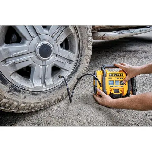 DEWALT Tire Inflator Portable Air Compressor 20V MAX, Car Air Pump with Automatic Shut Off, LED Light, Tool Only (DCC020IB) - Image 4