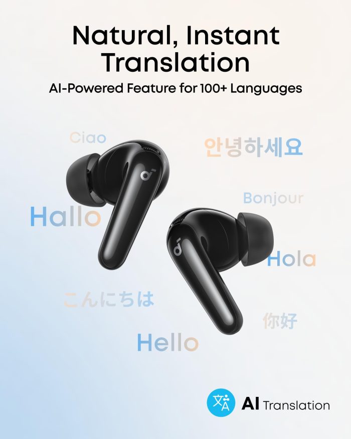 Soundcore P31i by Anker, Real-Time Adaptive Noise Cancelling, Hi-Res Sound, Translation Earbuds, 50H Playtime, Wireless Earbuds, Bluetooth Earphones, Spatial Audio, Fast Charging, IP55 - Image 4