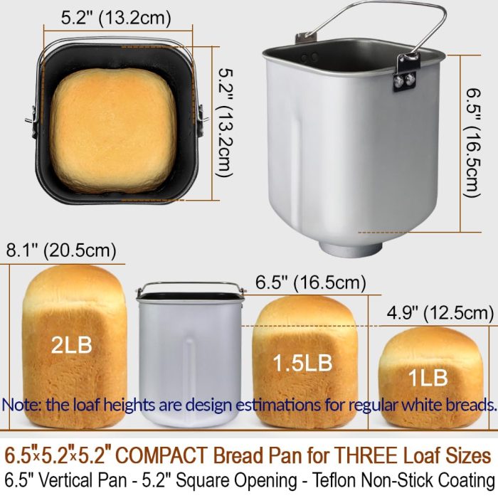 KITCHENARM 29-in-1 SMART Bread Machine with Gluten Free Setting 2LB 1.5LB 1LB Bread Maker Machine with Homemade Cycle - Stainless Steel Breadmaker with Recipes Whole Wheat Bread Making Machine - Image 5