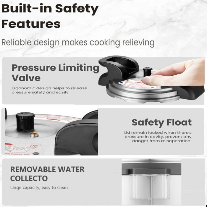 17.8QT Commercial Electric Pressure Cooker stainless steel Pressure Cooker | 24-hour Presetting |12 in 1 slow cooker with temperature control | LED Multifunction Food Warmer with nonstick pot - Image 2
