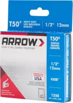 Arrow 508 Heavy Duty T50 1/2-Inch Leg Length, 3/8-Inch Crown, Staples for Upholstery, Construction, Furniture, Crafts, 1250 Count(Pack of 1) - Image 7