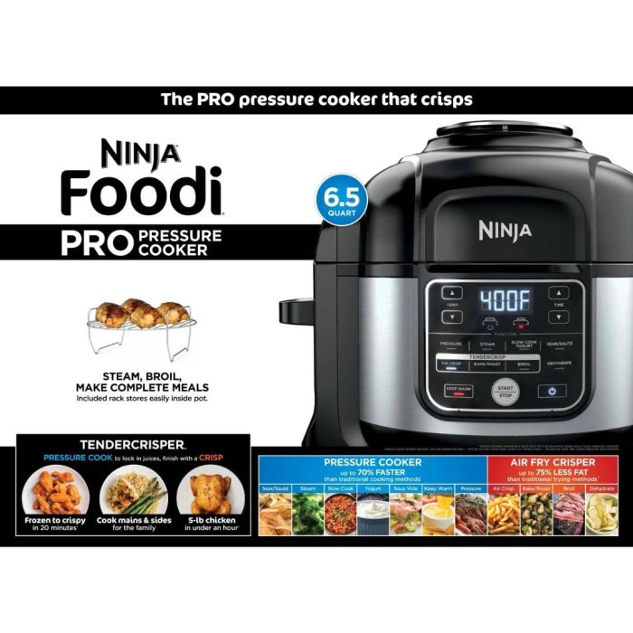 Ninja Foodi 10‑in‑1 6.5‑Qt Pro Pressure Cooker & Air Fryer with TenderCrisp Technology, Precise Heating & Family‑Sized Capacity O300 (6.5 Quarts) - Image 2