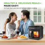 Nutrichef 5.8 Quart Air Fryer | 8-1 Preset Cook Modes | Transparent Fry Bowl for Best Cooking Results | Cook Shrimp, Steak, Fries, Wings, Chicken & More | Precise Temperature Control & Time | Grey - Image 7