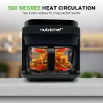 Nutrichef 5.8 Quart Air Fryer | 8-1 Preset Cook Modes | Transparent Fry Bowl for Best Cooking Results | Cook Shrimp, Steak, Fries, Wings, Chicken & More | Precise Temperature Control & Time | Grey - Image 5