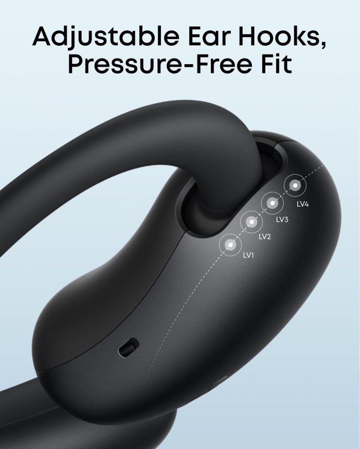 soundcore AeroFit 2 by Anker, Open-Ear Headphones, Real-Time Translation Earbuds, 4 Adjustable Positions for Every Ear Size, 2× Richer Bass, Hi-Res, 42H Playtime, IP55,AI Clear Calls,Wireless Charging - Image 6