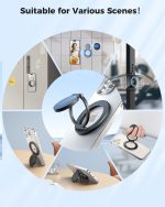 SUPERONE Magnetic Ring Holder for MagSafe Dual-Side Magnetics, Removable Gym Phone Grip with Kickstand for iPhone 17/16/15/14/13/12/ Series MagSafe Case All Phones Compatible with Magnetic Car Mount - Image 3