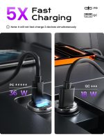 LISEN Car Phone Charger USB C, 54W Cigarette Lighter USB Charger Adapter, Car Accessories for Men, Mini USBC Cars Fast Charging Adapter USBC Type C 12V, for iPhone 17 Pro Max 16 15 14 13 12 Plus Mini - Image 6