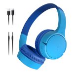 Belkin SoundForm Mini - Wireless Bluetooth Kids Headphones, 30H Battery, 85dB Safe Volume Limit, Built-in Microphone - Toddler On-Ear Earphones for iPhone, iPad, Fire Tablet, Ideal for School - Blue