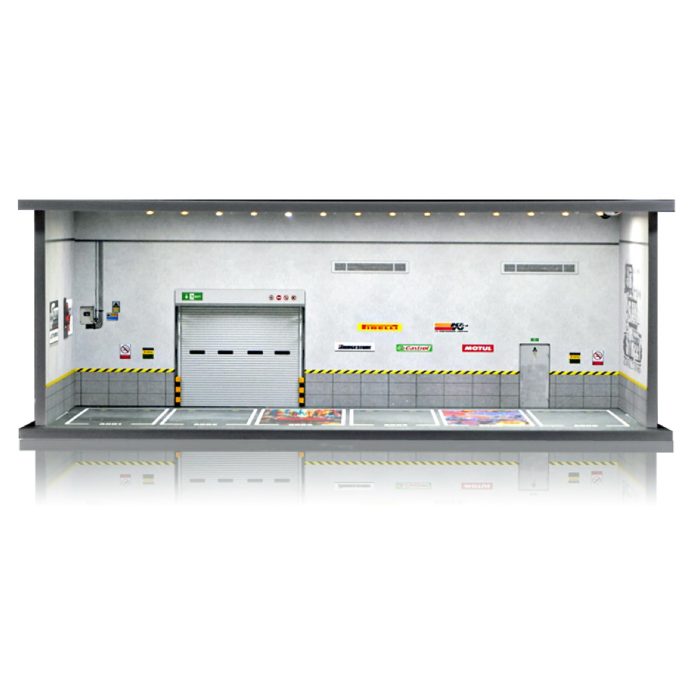 Saichotoy Display Case for Hot Wheels: Stackable Parking Garage for 1/64 Scale Matchbox Toy Car, Foamboard Storage for Monster Trucks with LED Light and Acrylic Cover, Depot - Image 1