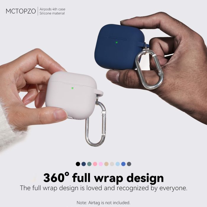 MCTOPZO for AirPods 4 Case 2024 Come with Cleaner Kit,Soft Silicone Protective Cover for Apple AirPods 4th Generation Cases with Keychain,Compatible with AirPod 4 Case for Women Men-Midnight Blue - Image 2
