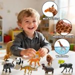 BOLZRA Safari Animals Figures Toys, Realistic Wild Zoo Animal Figurines, Plastic African Jungle Animals Playset for Kids Toddlers, 21Pcs Birthday Gifts Christmas Stocking Stuffers - Image 7
