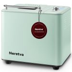 Neretva Bread Maker, 20-in-1 2LB Bread Machine Dual Heater & Nonstick Ceramic Pan Bread Makers Machine All Metal Compact for Gluten Free/Dough Maker/Meat Floss/Jam/Yogurt/Breadmaker Recipe-Light Green