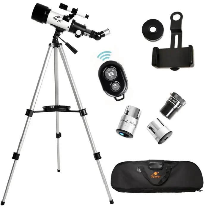 Gskyer Telescope, 70mm Aperture 400mm AZ Mount Astronomical Refracting Telescope for Kids Beginners - Travel Telescope with Carry Bag, Phone Adapter and Wireless Remote. - Image 9