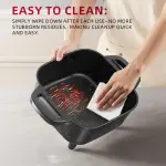 AORAN Electric Frying Pan with Lid, Multifunctional Electric Skillet for Frying, Grilling, Boiling & Cooking, Nonstick, Compact, Easy-to-Clean, Adjustable Temp Control Black - Image 3