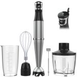 Immersion Blender Handheld Corded Hand Blenders Set 1100W, Trigger Variable Speed 5 in 1 Stick Emulsifier with Chopper, Whisk and Frother for Soup, Baby Food and Smoothies