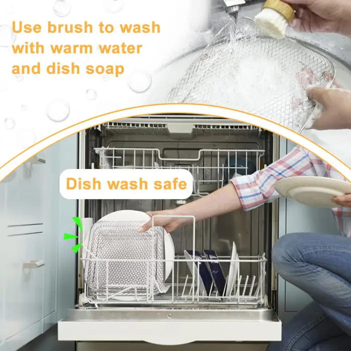 BYKITCHEN 8 inch Square Air Fryer Rack, 3pcs Stackable Stainless Steel Dehydrator Rack with Silicon Feet, Square Air Fryer Accessories for Cosori, Instant Vortex, Ninja Pro XL 6.5 QT AF181 & More - Image 2